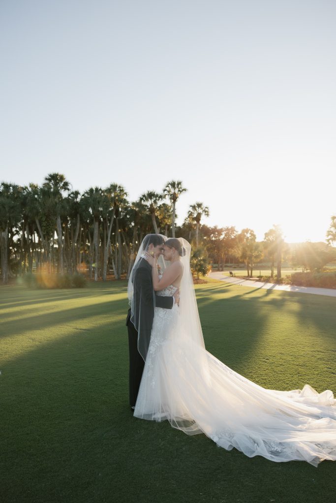 Colorful reception florals, TwinEagles Club wedding